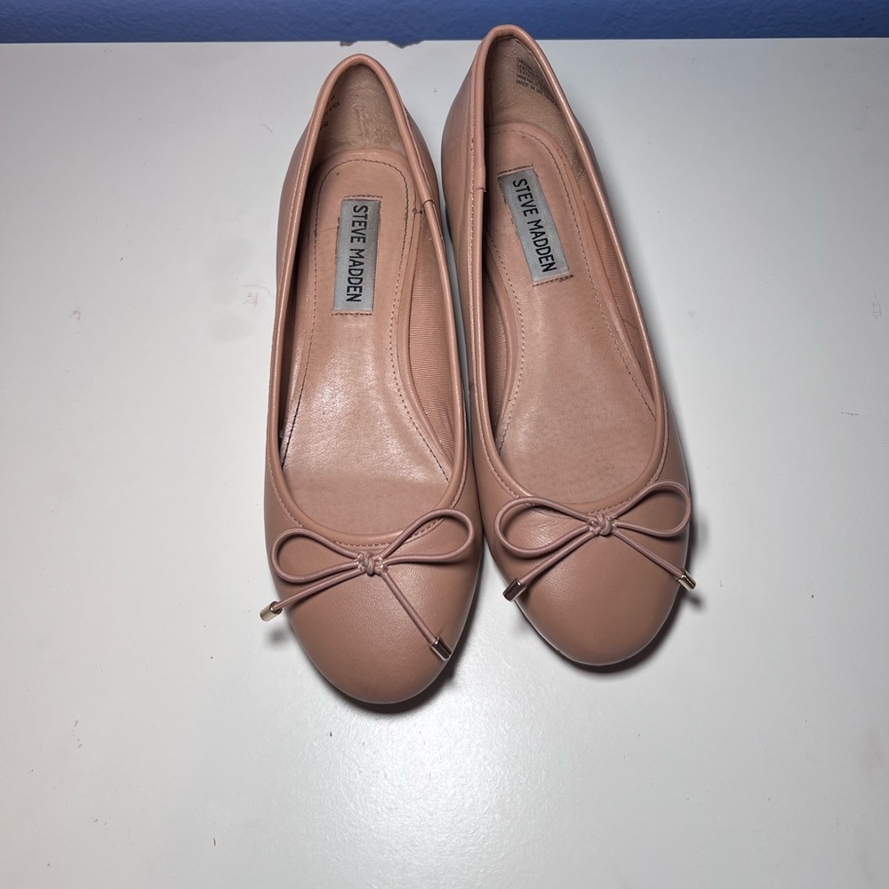 Steve Madden Nude Ballet Flats with Bow Detail